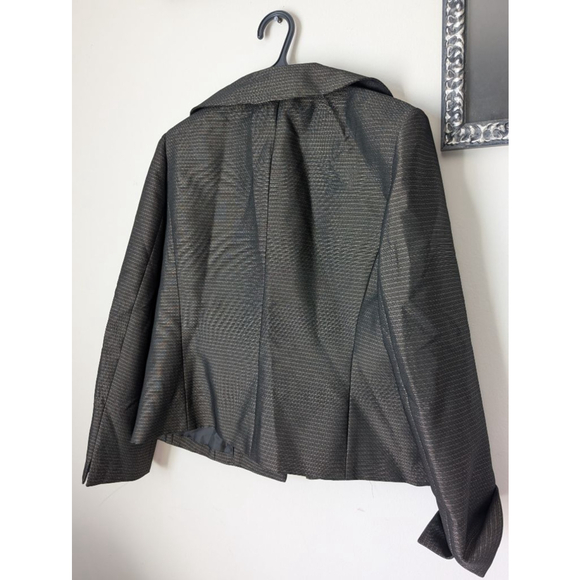 Le Suit Black Gold Striped Blazer Jacket Size 14, womens - Picture 6 of 6